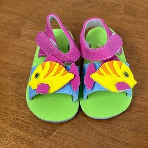 Fish Colourful Sandals for Summer Foam Size 2 Girls